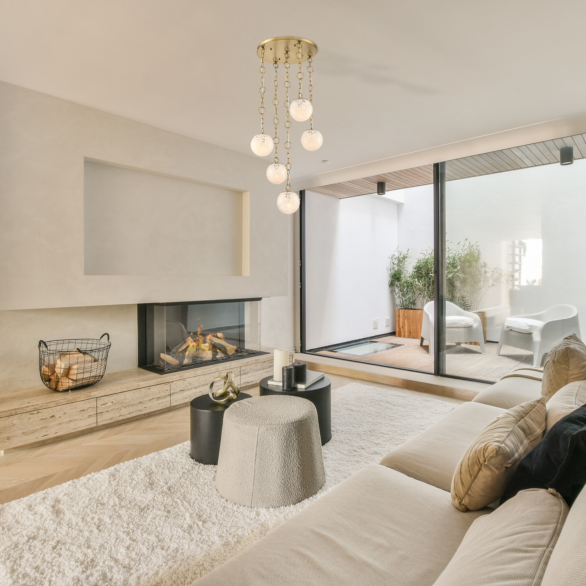 Wine Flower 5 Light 24.5 inch Brushed Gold Chandelier Ceiling Light